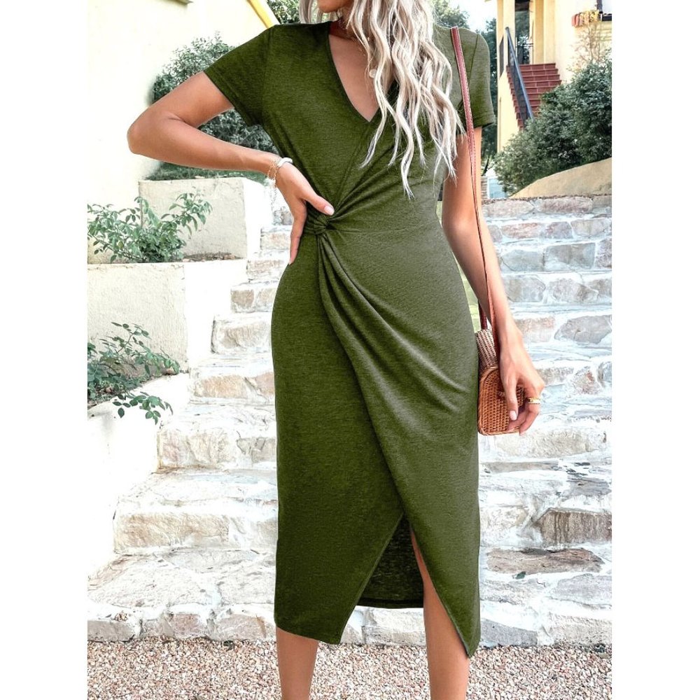 SHEIN Twist Waist Wrap Hem Dress, NWOT